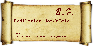 Brüszler Horácia névjegykártya